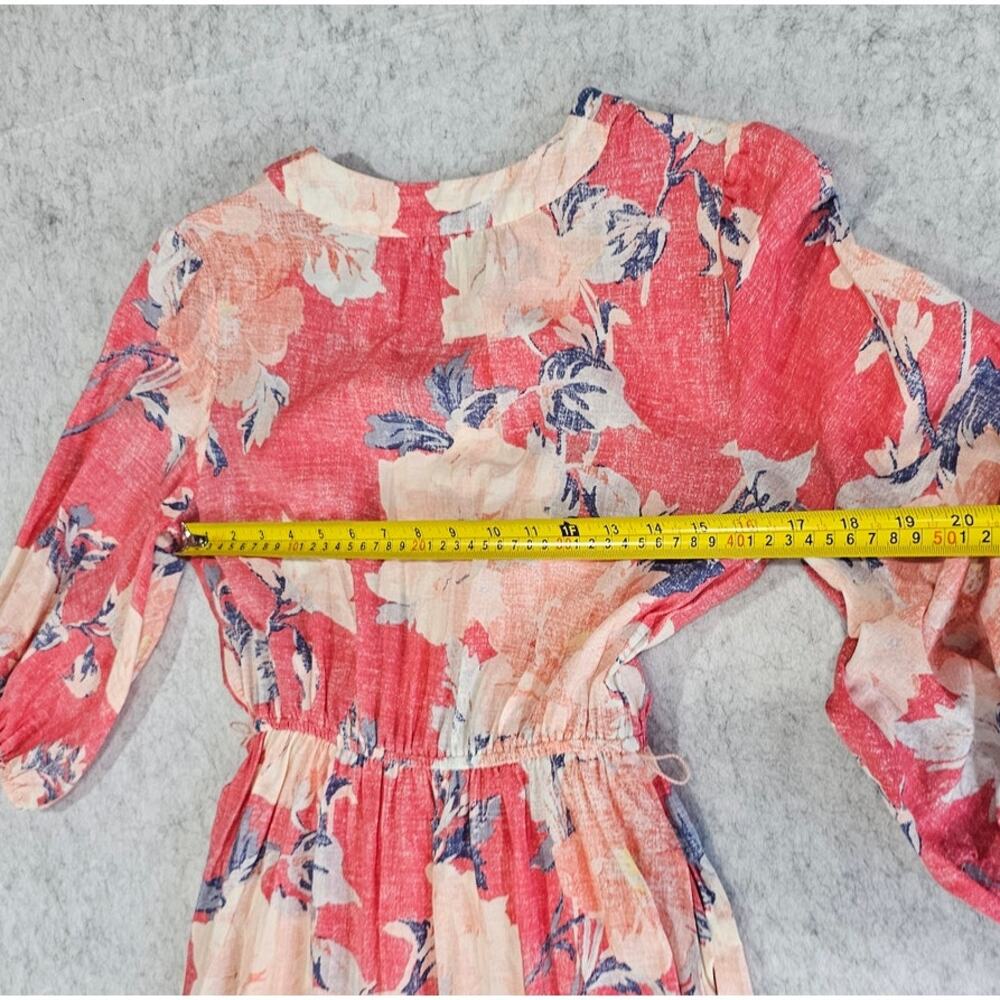 Gap Floral Print Three-Quarter Sleeve Tiered Midi Dress, Fully Lined, Sz XS - Picture 7 of 13